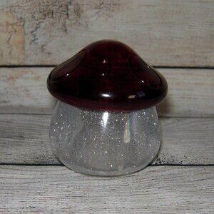 Handmade Mushroom Stash Trinket Jewelry Box Red & Clear